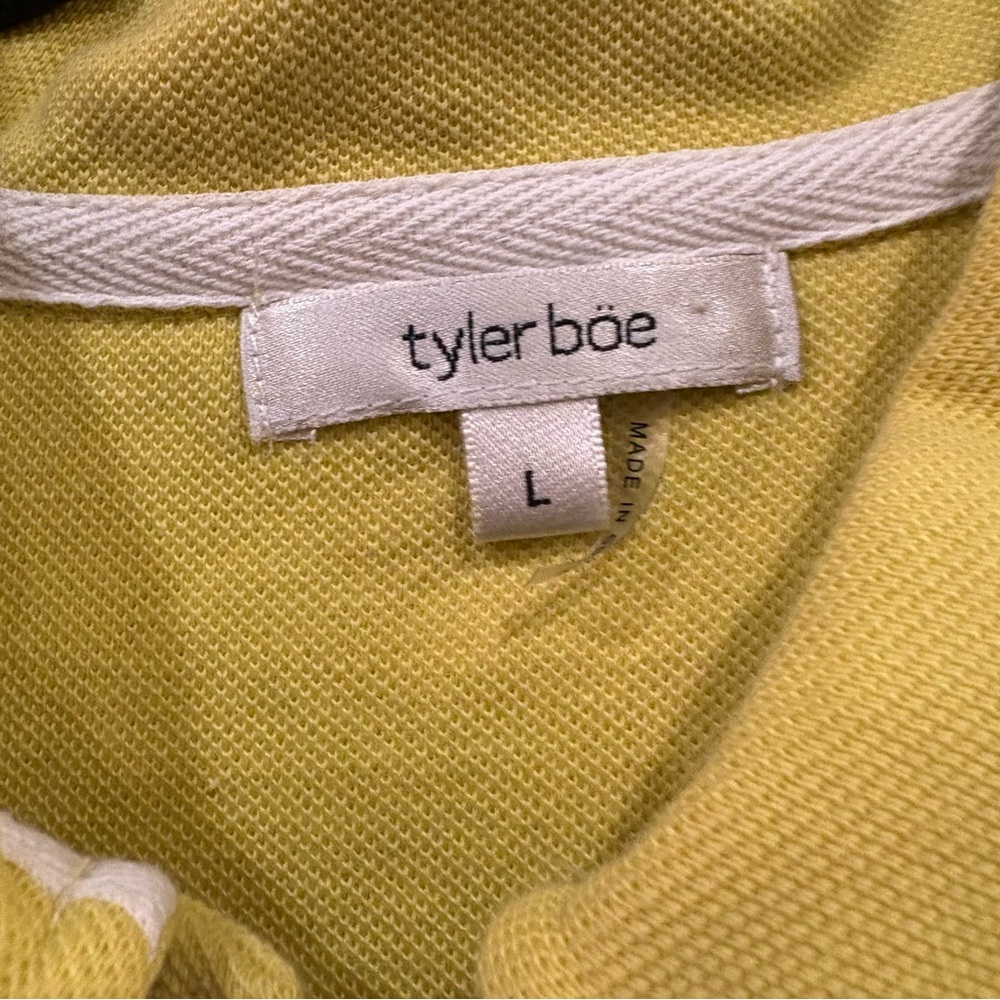 Tyler Boe Yellow Short Sleeve Polo Shirt Size Large - Picture 4 of 14